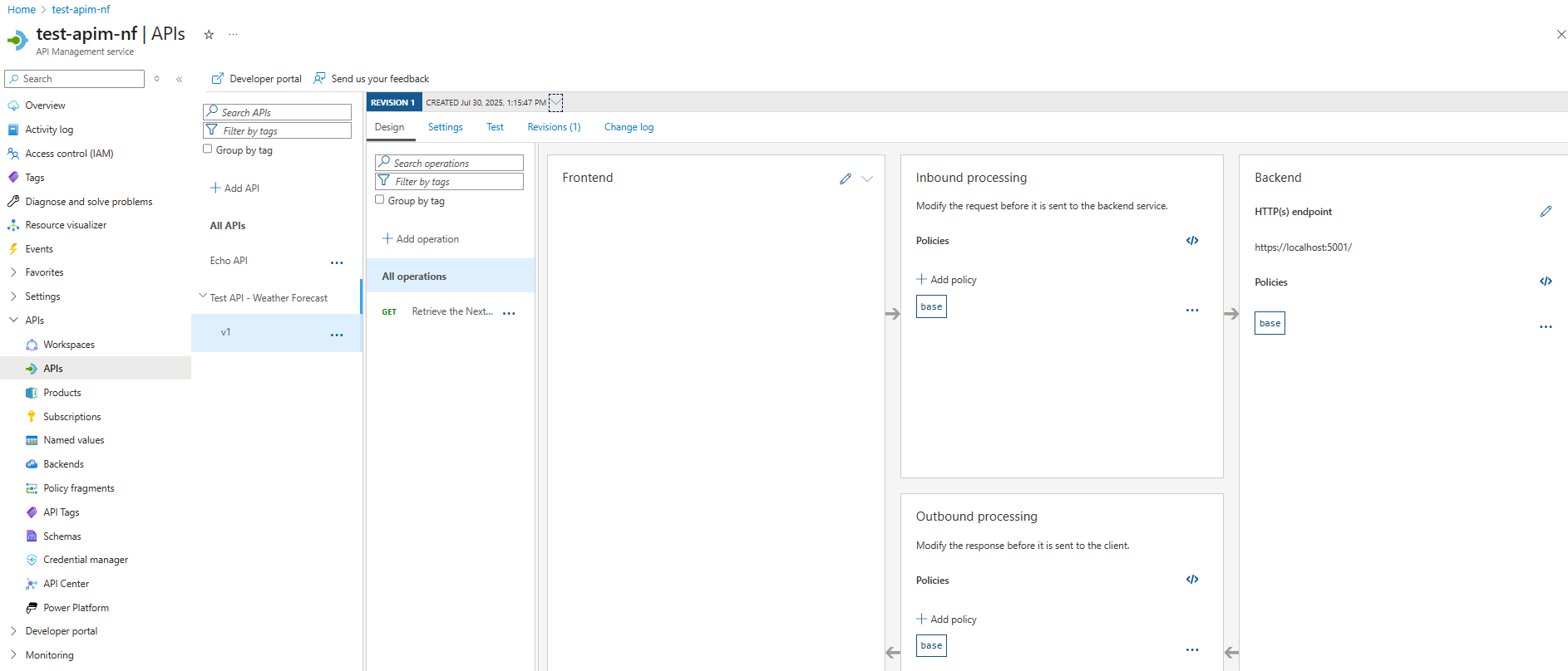The created API